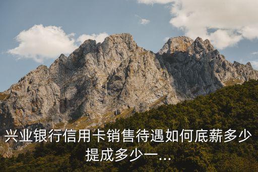 兴业银行信用卡销售待遇如何底薪多少提成多少一...