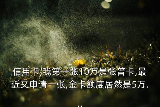 信用卡,我第一张10万是张普卡,最近又申请一张,金卡额度居然是5万...