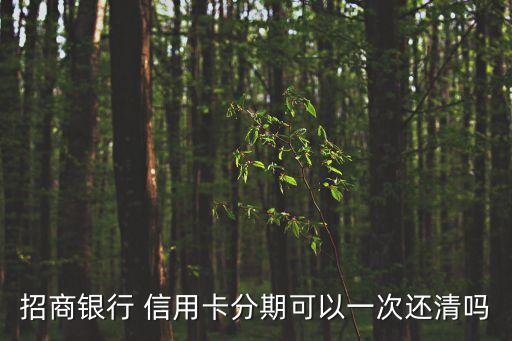 招商银行 信用卡分期可以一次还清吗