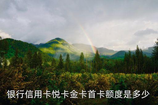 银行信用卡悦卡金卡首卡额度是多少
