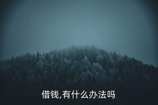 借钱,有什么办法吗