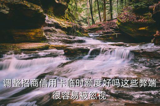 调整招商信用卡临时额度好吗这些弊端很容易被忽视