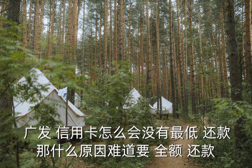  广发 信用卡怎么会没有最低 还款那什么原因难道要 全额 还款