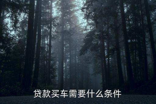 贷款买车需要什么条件