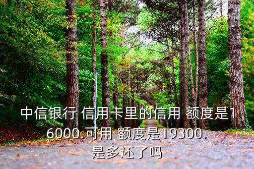 中信银行 信用卡里的信用 额度是16000.可用 额度是19300.是多还了吗