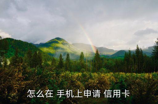 怎么在 手机上申请 信用卡