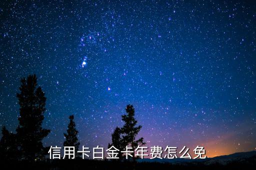 信用卡白金卡年费怎么免