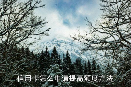 信用卡怎么申请提高额度方法