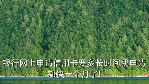 银行网上申请信用卡要多长时间我申请都快一个月了!