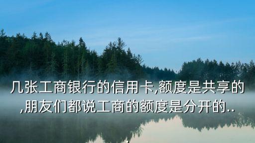 几张工商银行的信用卡,额度是共享的,朋友们都说工商的额度是分开的...