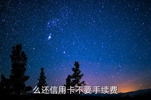 么还信用卡不要手续费