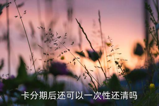 信用卡分期提前付清吗,本人信用卡分期提前还款