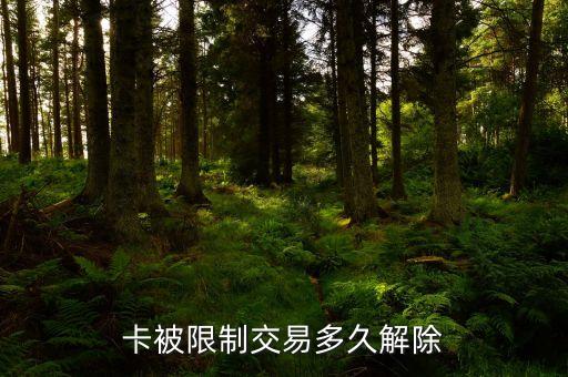 卡被限制交易多久解除