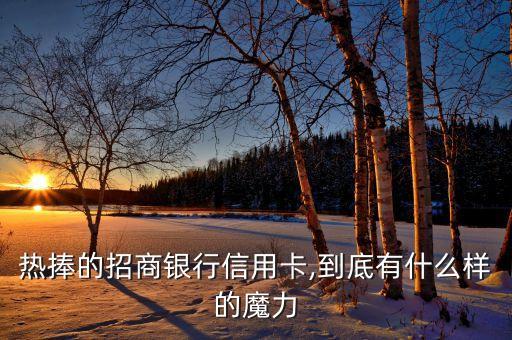 热捧的招商银行信用卡,到底有什么样的魔力