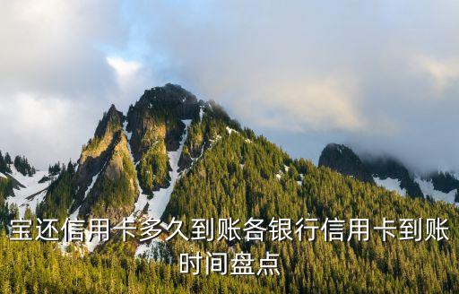 宝还信用卡多久到账各银行信用卡到账时间盘点