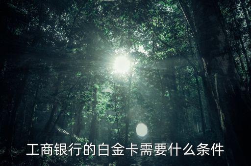 工商银行的白金卡需要什么条件