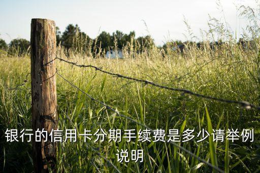 信用卡卡分期手续费,每张信用卡的分期手续费