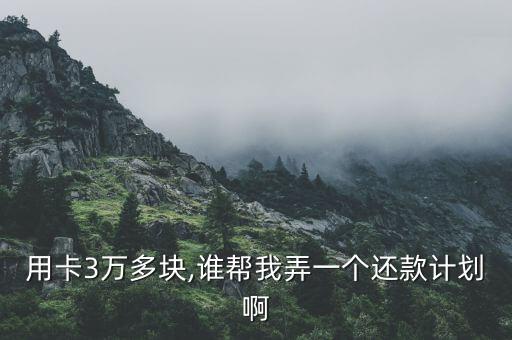 用卡3万多块,谁帮我弄一个还款计划啊