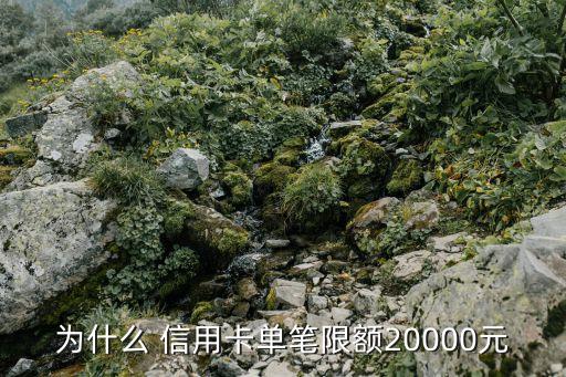 为什么 信用卡单笔限额20000元