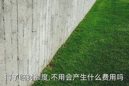 得了临时额度,不用会产生什么费用吗