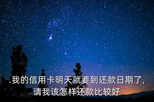 .我的信用卡明天就要到还款日期了,请我该怎样还款比较好