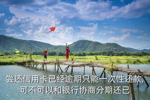 尝还信用卡已经逾期只能一次性还款,可不可以和银行协商分期还已