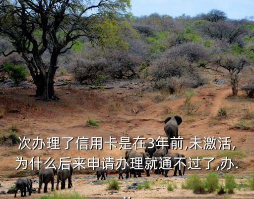 次办理了信用卡是在3年前,未激活,为什么后来申请办理就通不过了,办...