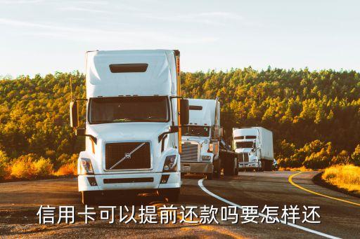 信用卡可以提前还款吗要怎样还