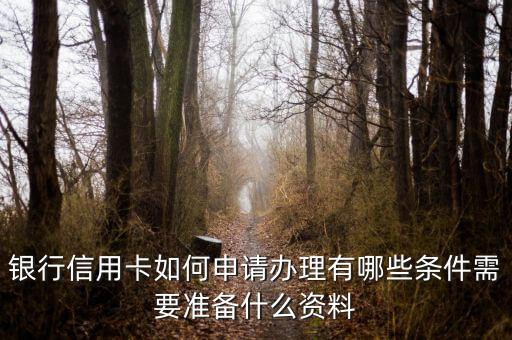 银行信用卡如何申请办理有哪些条件需要准备什么资料