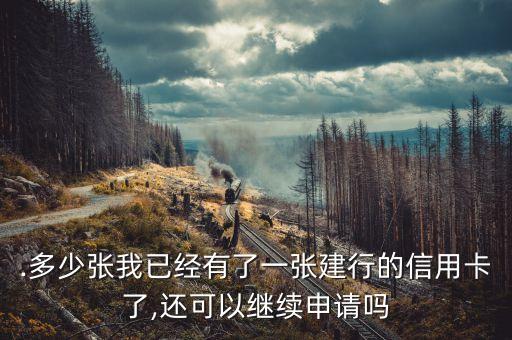 .多少张我已经有了一张建行的信用卡了,还可以继续申请吗