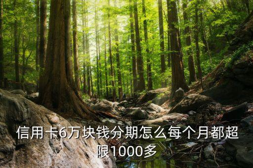  信用卡6万块钱分期怎么每个月都超限1000多