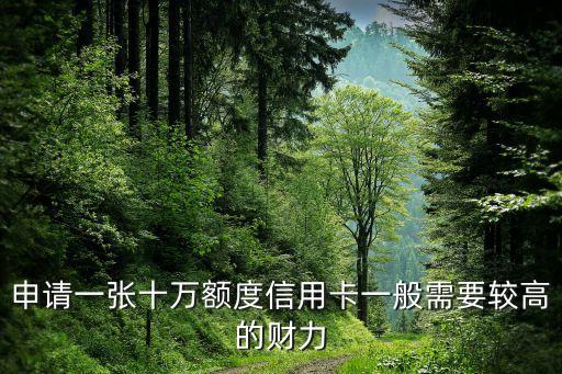 什么信用卡会有十万额度,信用卡限额10万元有什么要求