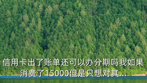 信用卡出了账单还可以办分期吗我如果消费了15000但是只想对其...