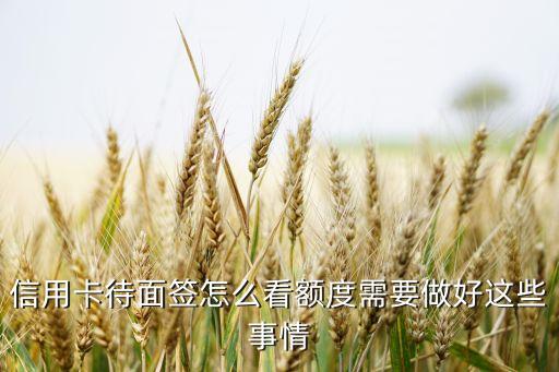 信用卡待面签怎么看额度需要做好这些事情