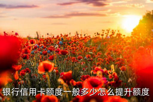 银行信用卡额度一般多少怎么提升额度