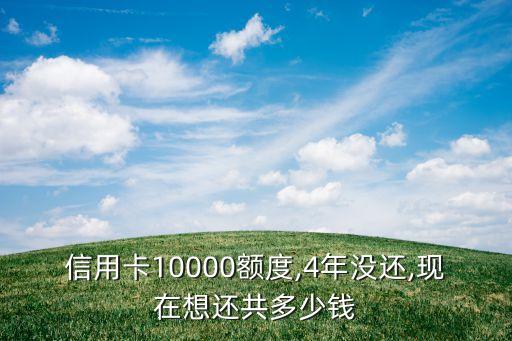信用卡10000额度,4年没还,现在想还共多少钱