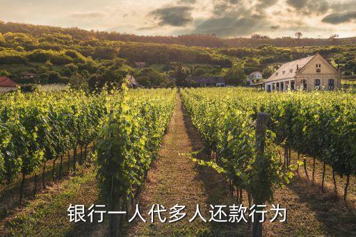 银行一人代多人还款行为
