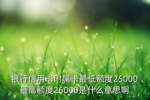银行信用卡附属卡最低额度25000最高额度26000是什么意思啊