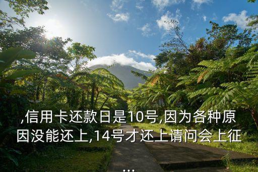 ,信用卡还款日是10号,因为各种原因没能还上,14号才还上请问会上征...