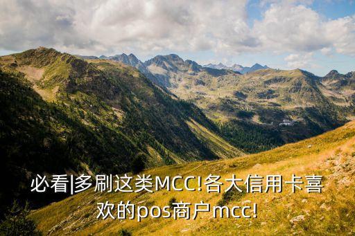 必看|多刷这类MCC!各大信用卡喜欢的pos商户mcc!