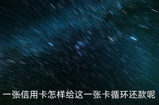 一张信用卡怎样给这一张卡循环还款呢