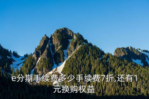 e分期手续费多少手续费7折,还有1元换购权益