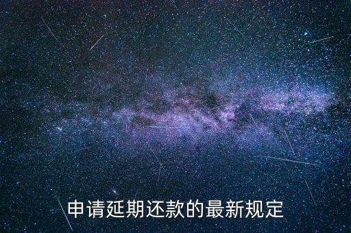 申请延期还款的最新规定
