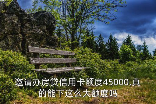 邀请办房贷信用卡额度45000,真的能下这么大额度吗