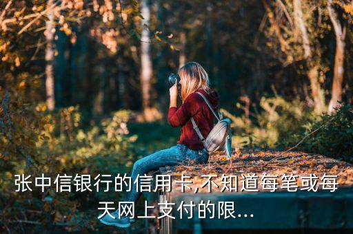 张中信银行的信用卡,不知道每笔或每天网上支付的限...