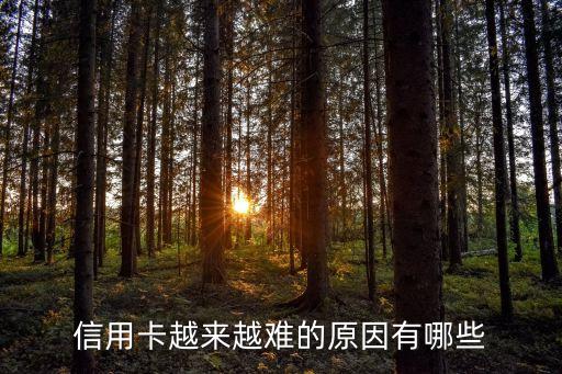 信用卡越来越难的原因有哪些