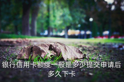银行信用卡额度一般是多少提交申请后多久下卡