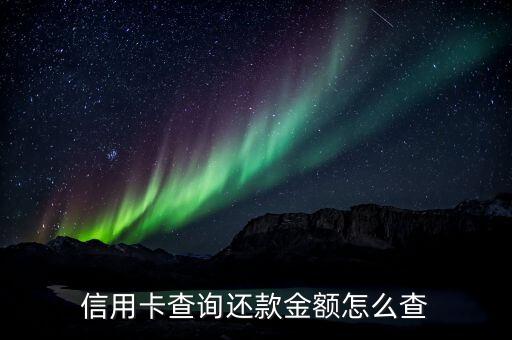 信用卡查询还款金额怎么查
