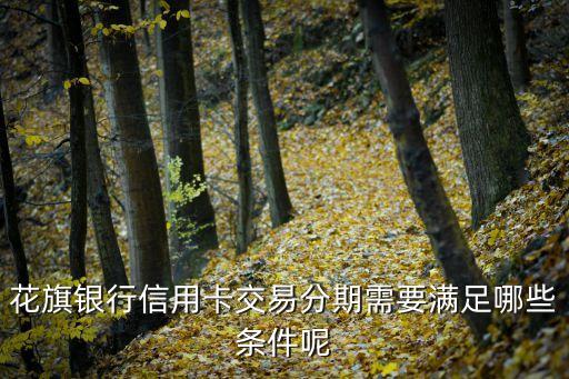 花旗银行信用卡交易分期需要满足哪些条件呢