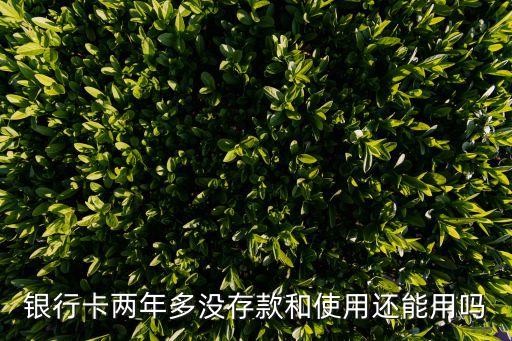 银行卡两年多没存款和使用还能用吗